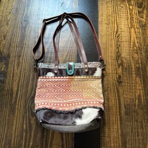 Myra‎ Handbag Fading Vermillion Tote Bag Purse Cross Body Leather